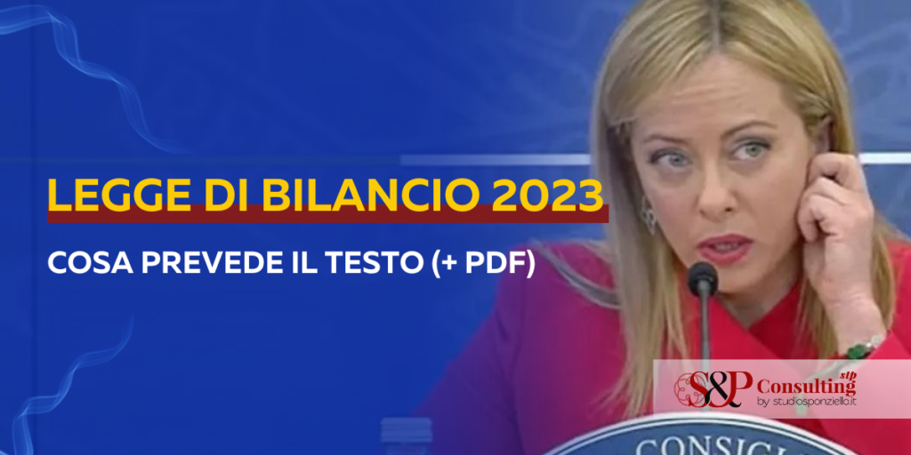 LEGGE DI BILANCIO 2023